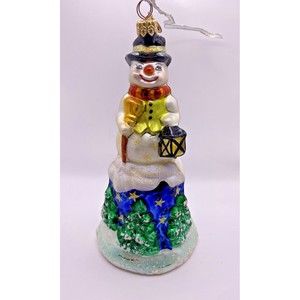 Christopher Radko Snow Bell Snowman Ornament Missing Bell Used